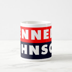 1960 Kennedy Johnson Aufkleber Tasse