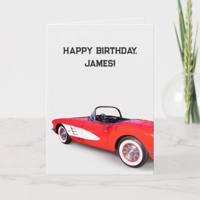 1960 Rote und Weiße Korvette Karte (Vorderseite)