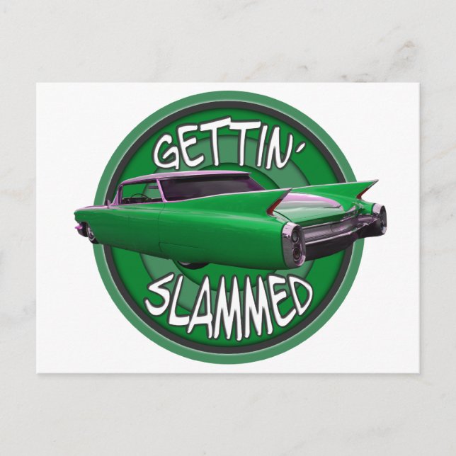 1960 schlammig Cadillac grüne Mamba Postkarte (Vorderseite)