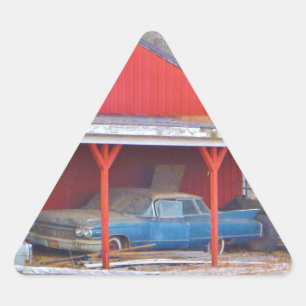 1960er BLUE CADILLAC DEVILLE Oldtimer Dreieckiger Aufkleber