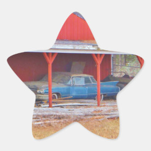 1960er BLUE CADILLAC DEVILLE Oldtimer Stern-Aufkleber