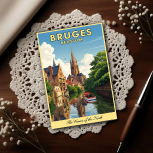 1960er Brügge, Belgien Vintage Reise Postkarte