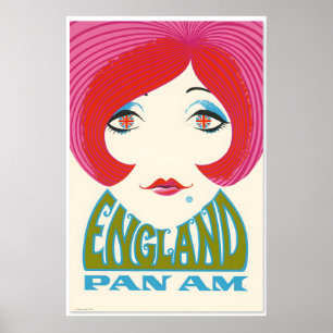 1960er “England” Vintage Style Britische Flagge Re Poster