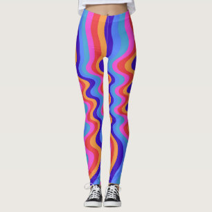 1960er Hippie Trippy Retro-Wallpaper Leggings