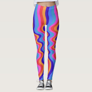 1960er Hippie Trippy Retro-Wallpaper Leggings