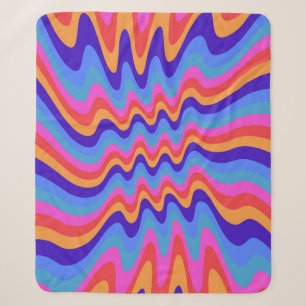 1960er Hippie Trippy Retro-Wallpaper Sherpadecke
