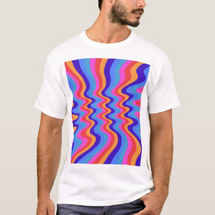 1960er Hippie Trippy Retro-Wallpaper T-Shirt
