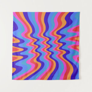 1960er Hippie Trippy Retro-Wallpaper Wandteppich