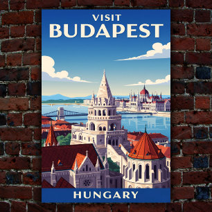 1960er Jahre Budapest, Ungarn Vintage-Reiseposter Poster