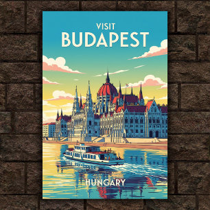 1960er Jahre Budapest, Ungarn Vintage-Reiseposter Poster