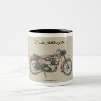 1960er-Jahre, klassischer Motorraddruck Zweifarbige Tasse