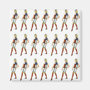 1960er Jahre Mid-Century Colorblock Kleid Magnet