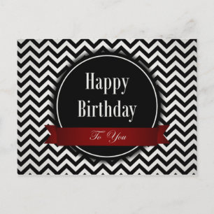 1960er Jahre Stil Schwarz-Weiß - Geburtstag Postkarte
