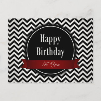 1960er Jahre Stil Schwarz-Weiß - Geburtstag Postkarte