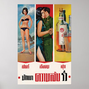 1960er Jahre Thailändisches Armee-Anti-Klatsch-Pla Poster