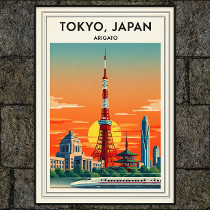 1960er Jahre Vintage Tokio Japan Reiseplakat Poster