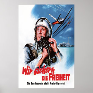 1960er Jahre Werbeplakat der Luftwaffe Wir schütze Poster