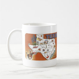 1960er Lone Star Staat Postcard TX Kaffeetasse