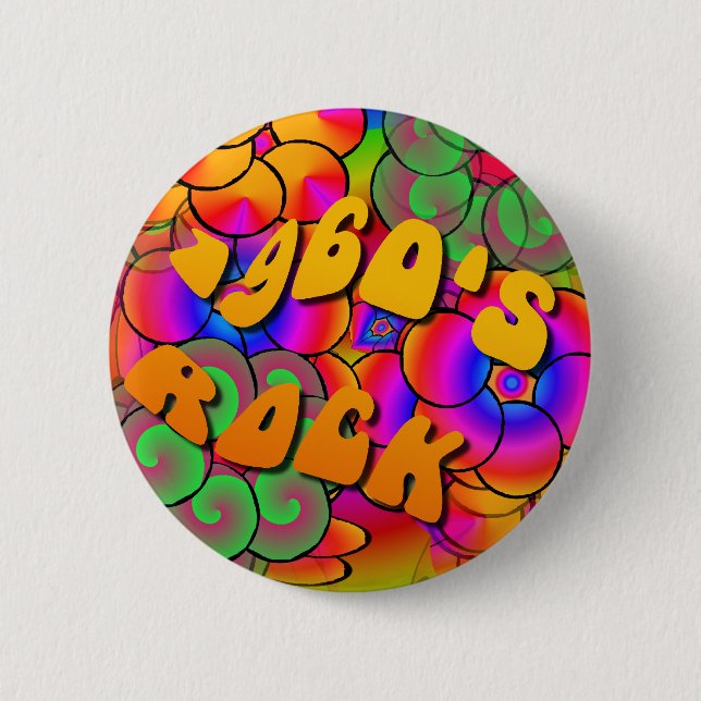 1960er Rock Psychedelische Flower Power-Taste Button (Vorderseite)