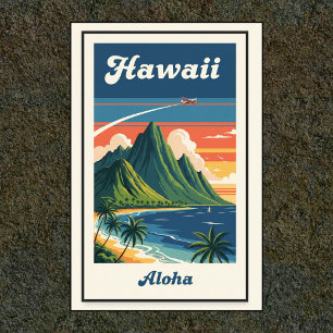 1960er Vintage-Hawaii-Reiseplakat Poster