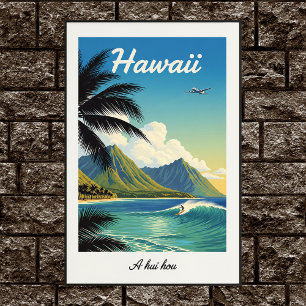 1960er Vintage-Hawaii-Reiseplakat Poster
