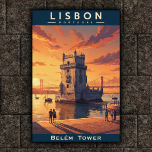 1960er Vintage Lissabon, Portugal Reiseplakat Poster