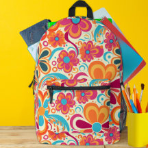 1960s 1970s Groovy Colorful Flower Power