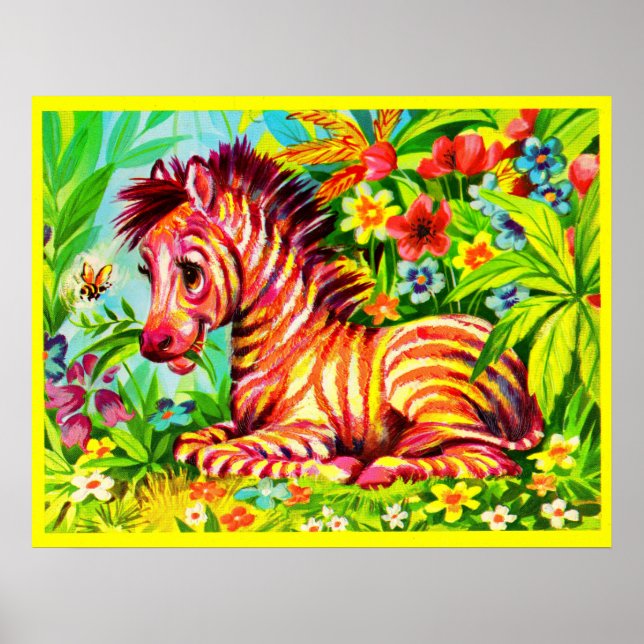 1960s colorful zebra poster (Vorne)