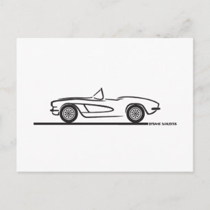 1961 1962 Chevrolet Corvette Postkarte