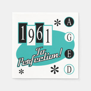 1961 60. Geburtstag Mitte Jahrhundert Moderne Serviette