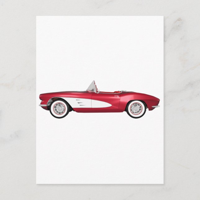 1961 Corvette C1: Candy Apple Finish: Postkarte (Vorderseite)