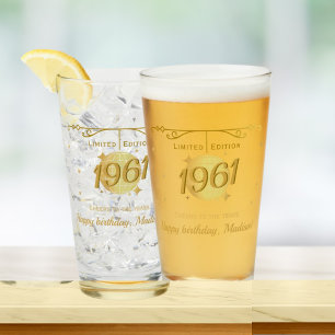 1961 geboren 65. Geburtstagsfeier Getränkebarware Glas