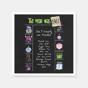 1961 Geburtstag Trivia Napkins Serviette