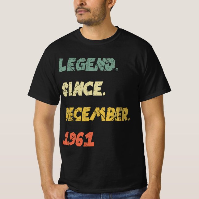 1961 . Geschenke Shirt Legend seit Dezember 1961 . (Vorderseite)