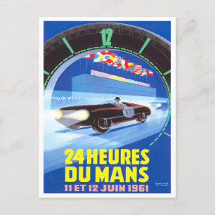 1961 Le Mans 24-Stunden-Rennen im Vintage-Stil Postkarte