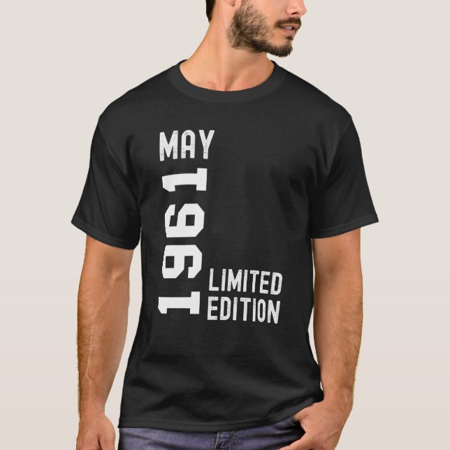 1961 Mai Glückwunsch zum Geburtstag Party T-Shirt (Vorderseite)