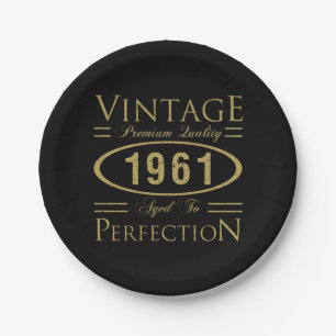 1961 Premiumqualität 60. Geburtstag Pappteller