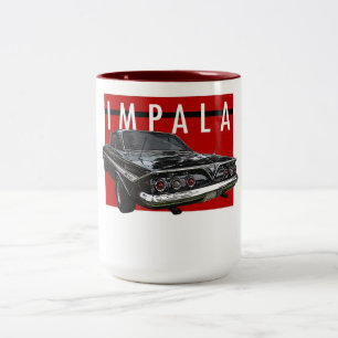 1961 schwarze Chevy Impala-Blase oberstes hinteres Zweifarbige Tasse