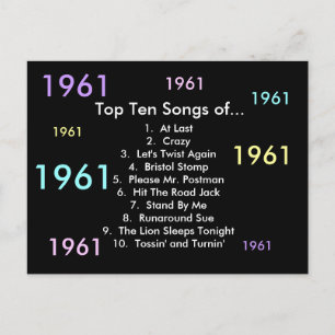 1961 Songs Postkarte