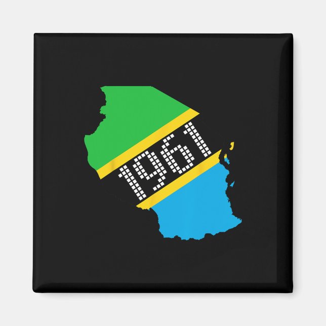 1961 Tansania-Flagge Unabhängigkeitstag  Magnet (Vorne)