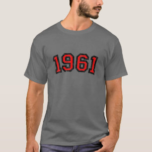 1961 (Vintag Schwarz und Rot) 60. Geburtstag T-Shirt