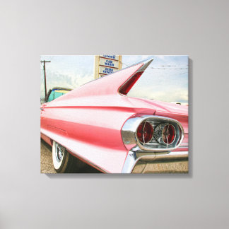 1962 rosa Cadillac Cabrio Leinwanddruck