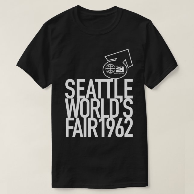 1962 Seattle Worlds Fair Block White T-Shirt (Design vorne)