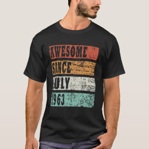 1963 Geboren im Juli Retro-Idee T-Shirt