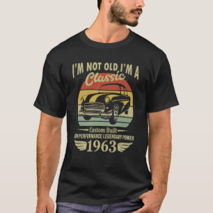 1963 Geburtstag Im alten klassischen Wagen Vintag T-Shirt