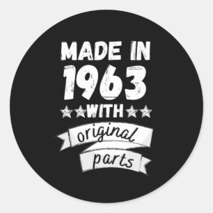 1963 hergestellt mit Originalteilen, Runder Aufkleber
