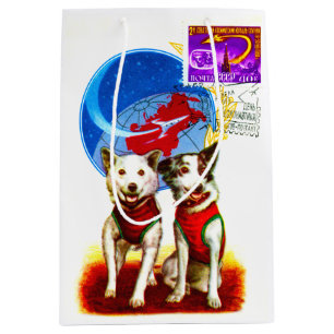 1963 HUNDE ASTRONAUTS BELKA UND STRELKA MITTLERE GESCHENKTÜTE