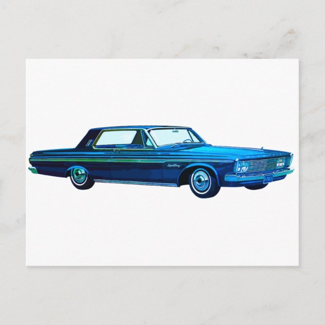 1963 Plymouth Sport Fury Postkarte (Vorderseite)