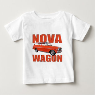 1963 roter Chevy II Nova Kombi Longroof Baby T-shirt
