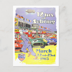 1963 Sebring 12-Stunden-Grand-Prix Postkarte